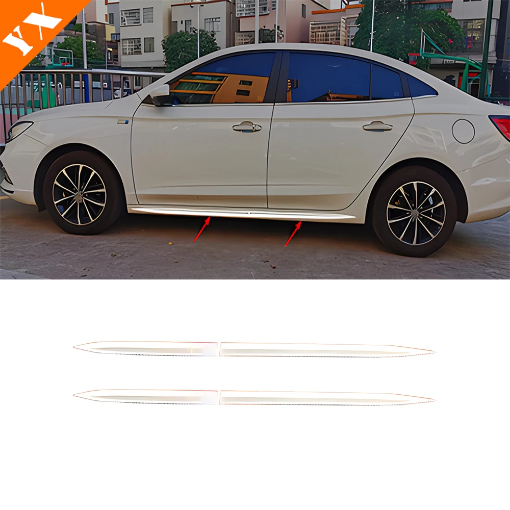 

2019 2020 For Roewe I5 MG 5 Stainless Chrome Car Side Door Trim Car Body Cover Decor Protector Molding Anti Hit/Scratch 4pcs