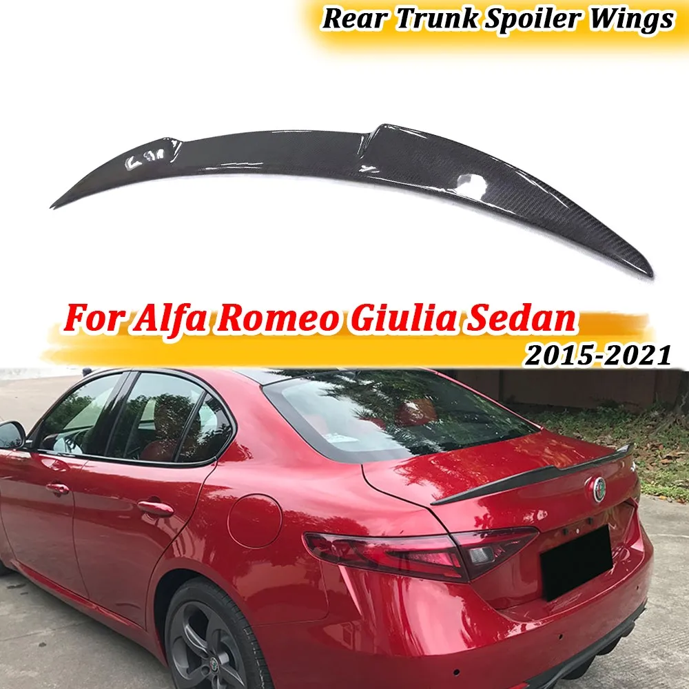 

Dry Carbon Fiber Rear Spoiler Wing Trunk Lip for Alfa Romeo Giulia Sedan 2015-2021 Rear Trunk Spoiler Boot Wing FRP Body Kits