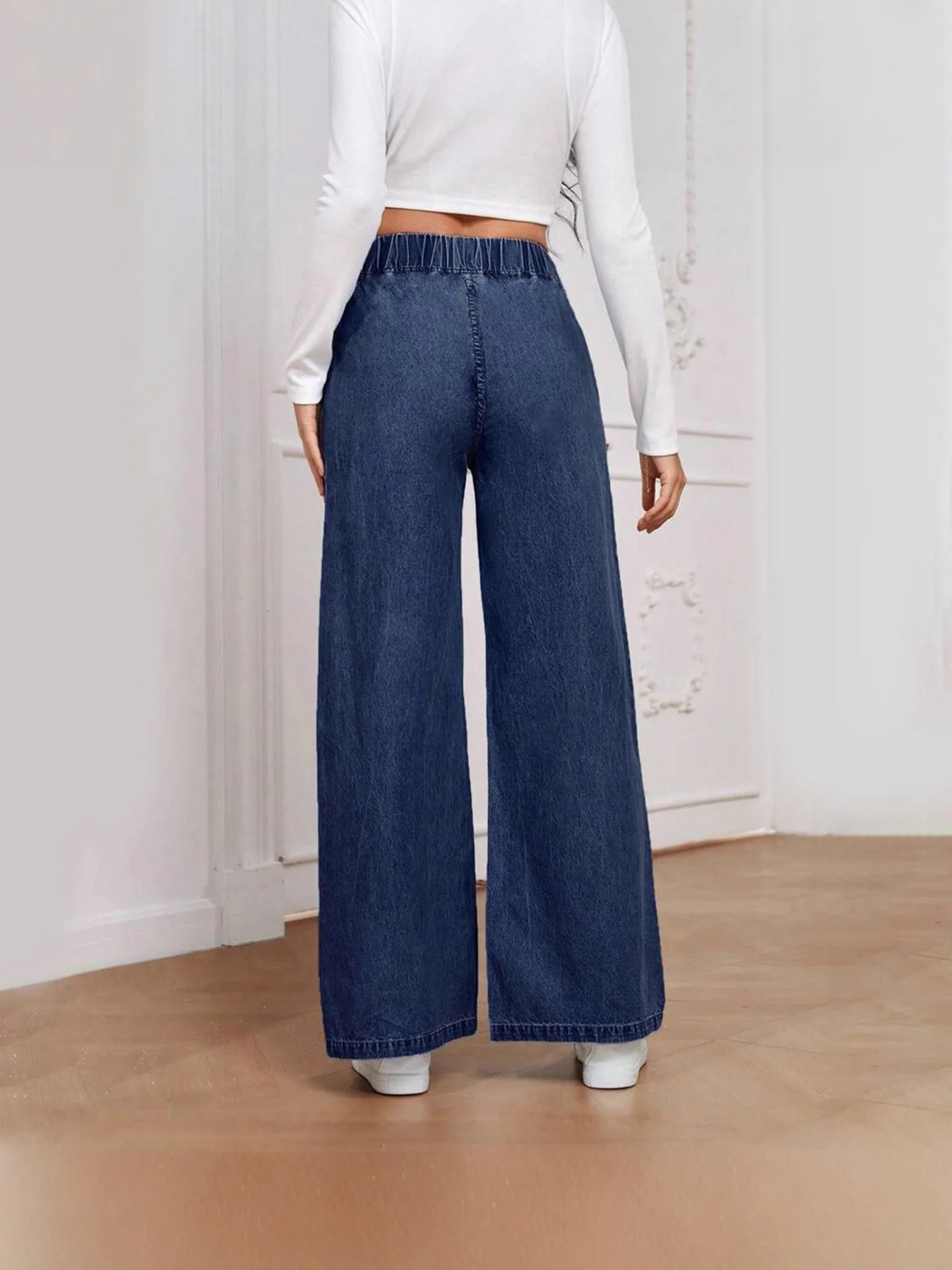 

Everyday Jeans Comfortable Elasticated Wide Jeans Relaxed Fit Flared Jeans Versatile Comfortable Fashionable Denim Pants