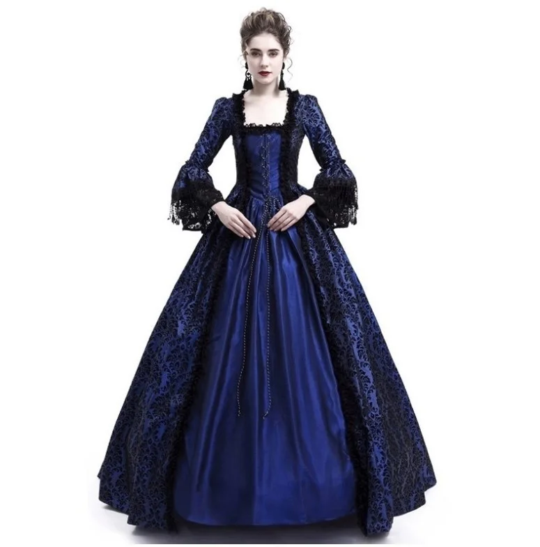 

Classic Palace Medieval Dress Victorian Cosplay Costumes Women Carnival Party European Noble Evening Dress Female High Waist