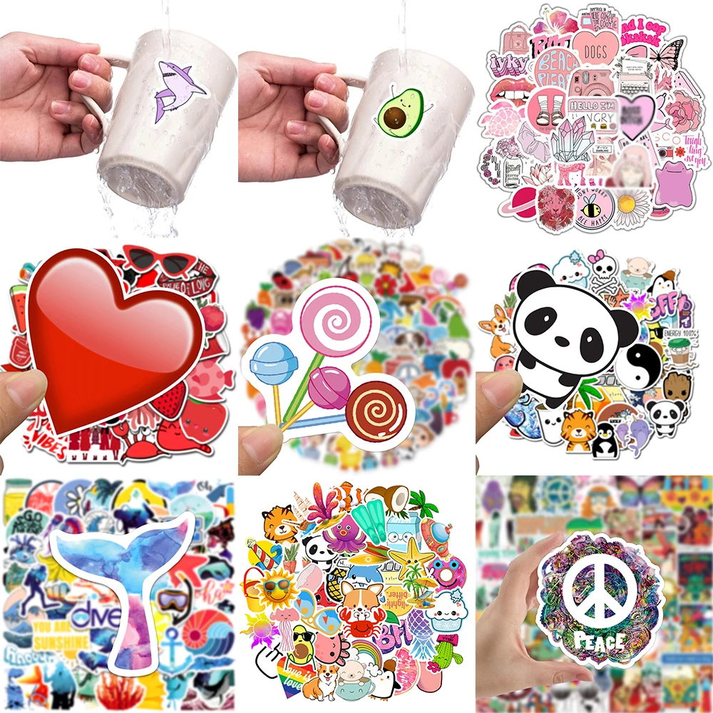 10/30/50PCS Colorful Small Fresh Series Creative Graffiti Stickers Luggage Phone Refrigerator Helmet Laptop Decoration Wholesale