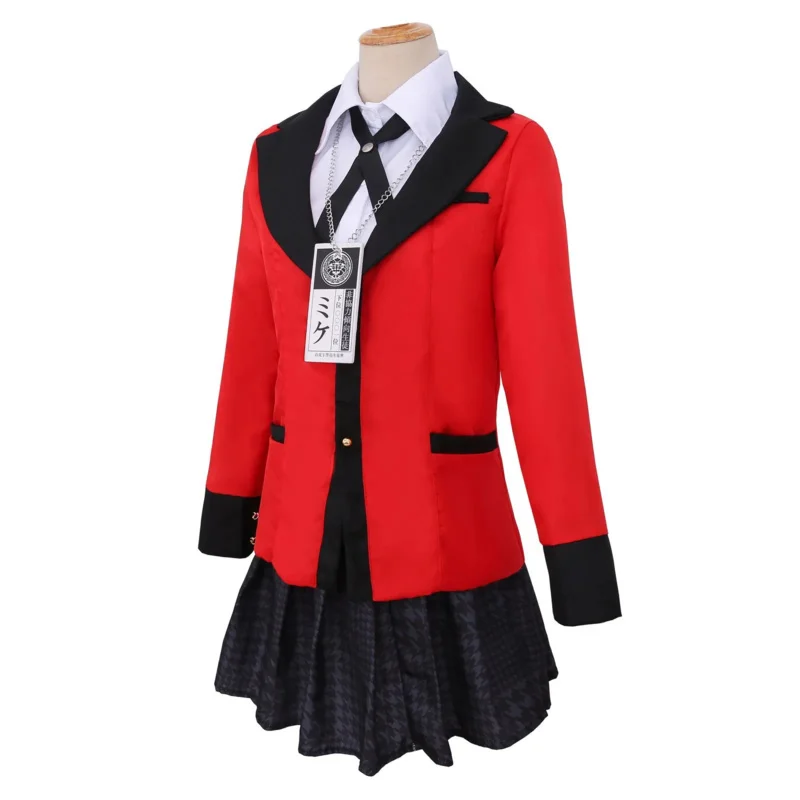 Costume cosplay per bambini adulti Anime Jabami Yumeko Parrucca uniforme Kakegurui Set completo di vestiti di Halloween