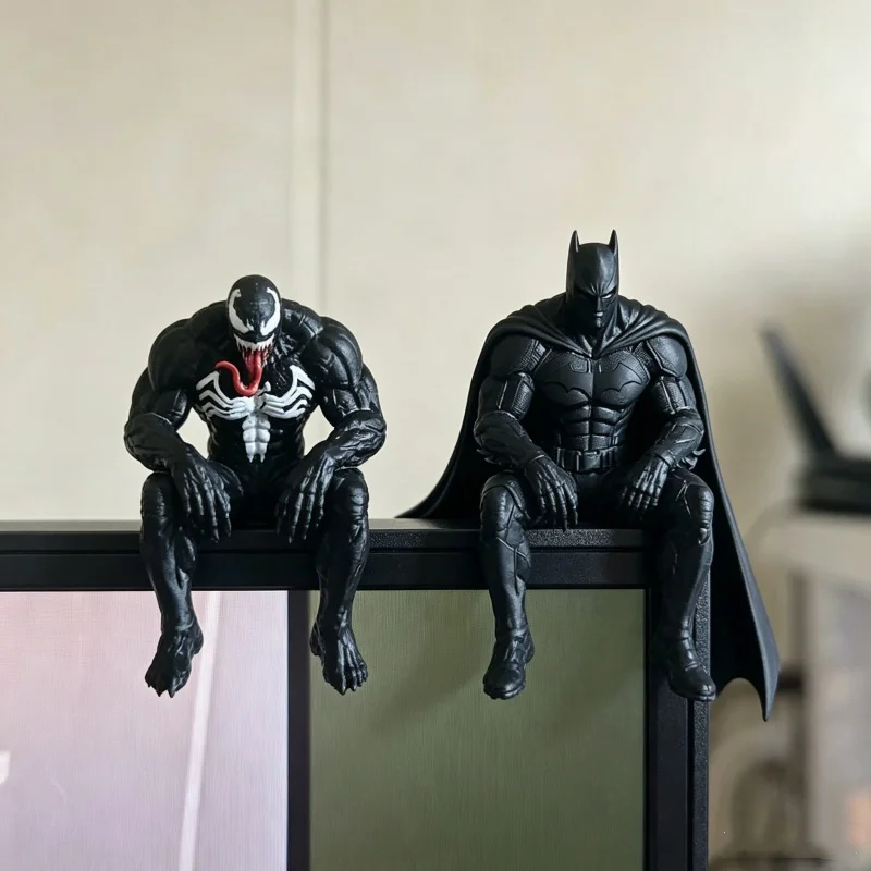 Spider-Man Venom Batman Sitzende Haltung Anime Figur Statue Sammlerstück Modell Spielzeug Auto Tischdekoration Sammlerstück Geschenk