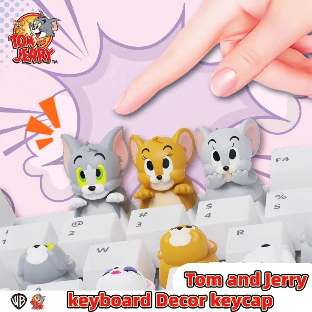 

Genuine Tom And Jerry Cartoon Keycaps Mechanical Diy Key Position Replacement Decoration Keycap Backpack Ornamental Girls Gifts