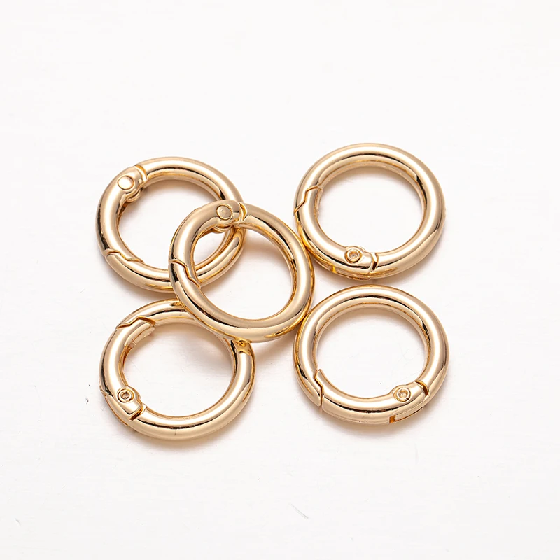 5 Stück Gold schwarz Metall O Ring Feder verschlüsse zu öffnen Karabiner Schlüssel bund Stecker DIY Anhänger Schmuck Clips Haken Hunde kette Schnalle – Detail 2