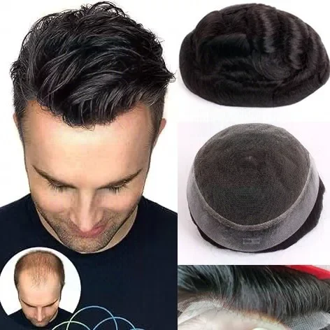 Australia Male Hair Prosthesis Lace PU Base Breathable 6*8/7*9/8*10 Natural Human Hair Toupee Man Wig Exhaust Systems