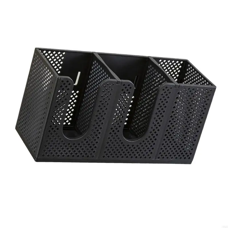 Coffee Station Paper Cup Holder Box, Wall Mount Plastic Cup Storage with 4-Slot Layout and Adhesive Back for Daily Use JOMD