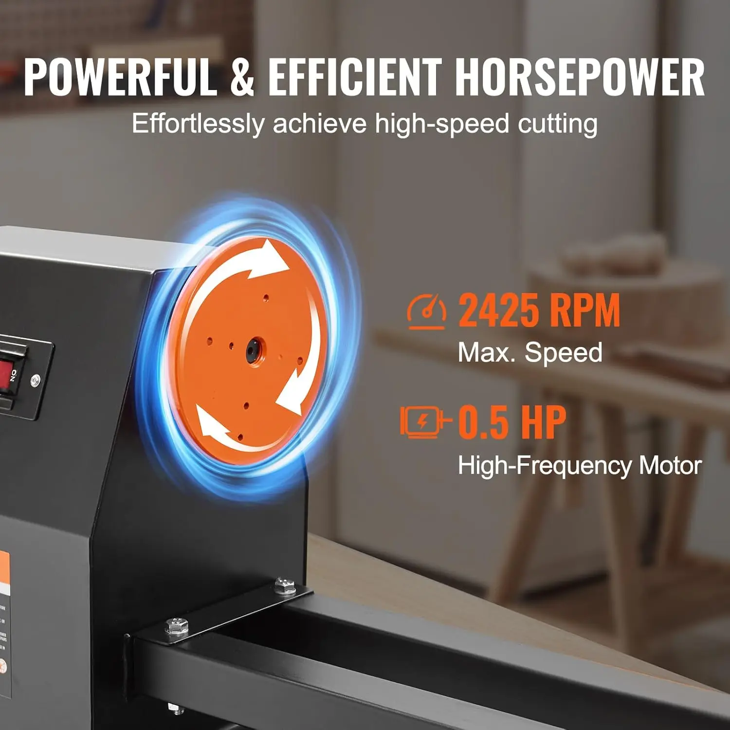 مخرطة الخشب على سطح الطاولة، مخرطة الخشب 885/1245/1715/2425 دورة في الدقيقة، 14 بوصة × 40 بوصة، 4 سرعات قابلة للتعديل 0.5 حصان 370 وات طاقة