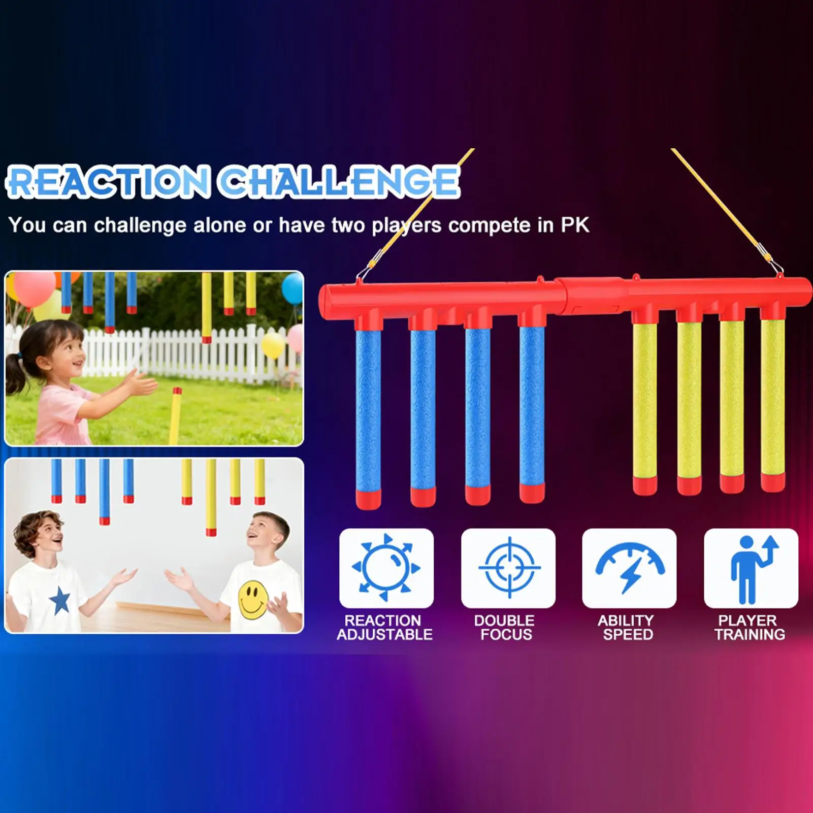 Adults Kid Catching Sticks Game Falling Sticks Catching Sensory Toy Party Game Drop Catch Win Reaction Training Reflex Challenge