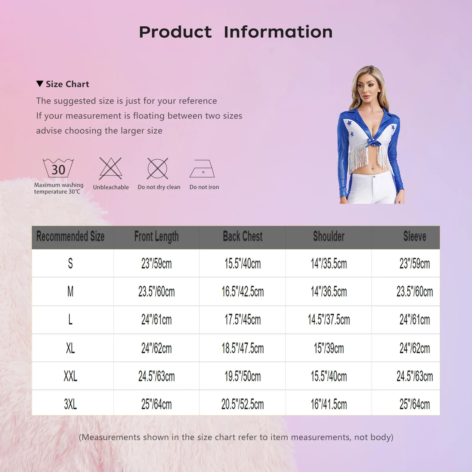 เสื้อครอปผูกด้านหน้าสไตล์วินเทจสำหรับผู้หญิง เสื้อเชิ้ตแต่งชายครุยสไตล์คาวเกิร์ลตะวันตก เหมาะสำหรับงานปาร์ตี้ดิสโก้ คลับ ฮิปปี้ เต้นรำ และการแสดง