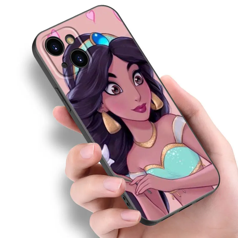 Aladdin And Princess Jasmine Phone Case For Apple iPhone 12 13 Mini 11 14 15 Pro Max 7 8 Plus X XR XS SE 2020 2022 Black Case