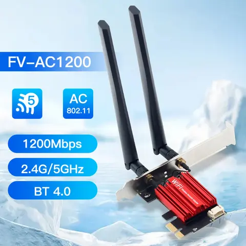 AC1200 Intel WiFi Adapter Wi-Fi 5 Wireless Card Dual Band 2.4G/5Ghz Bluetooth 4.0 Card For Desktop Windows 7/8/10/11