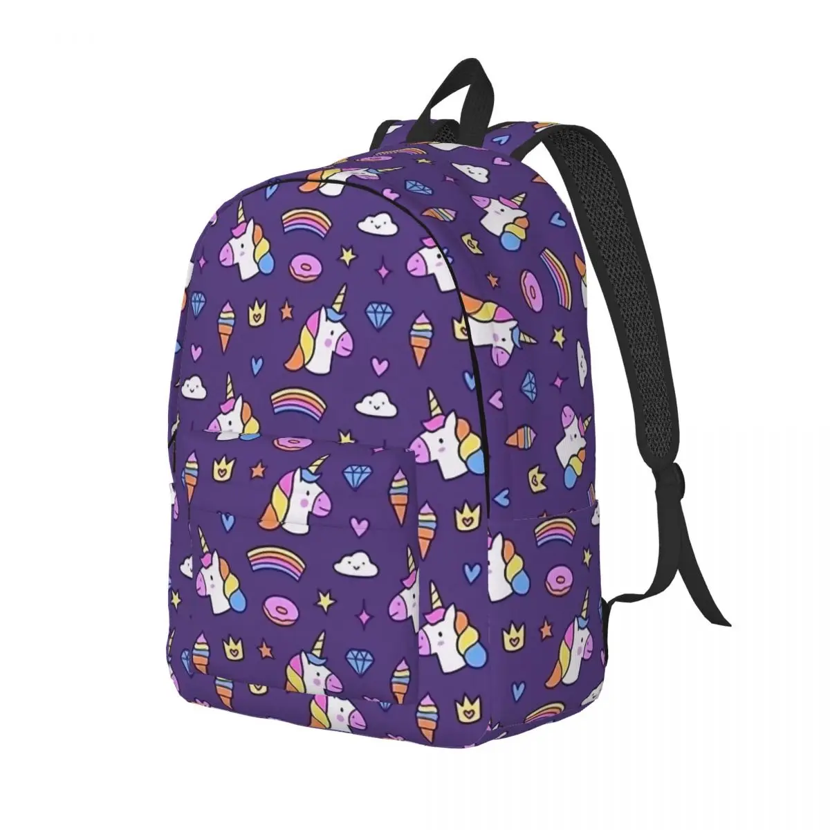 Mochila de unicornio de Color púrpura para adolescentes, morral de regalo bonito para estudiantes de escuela secundaria, mochila para libros, senderismo