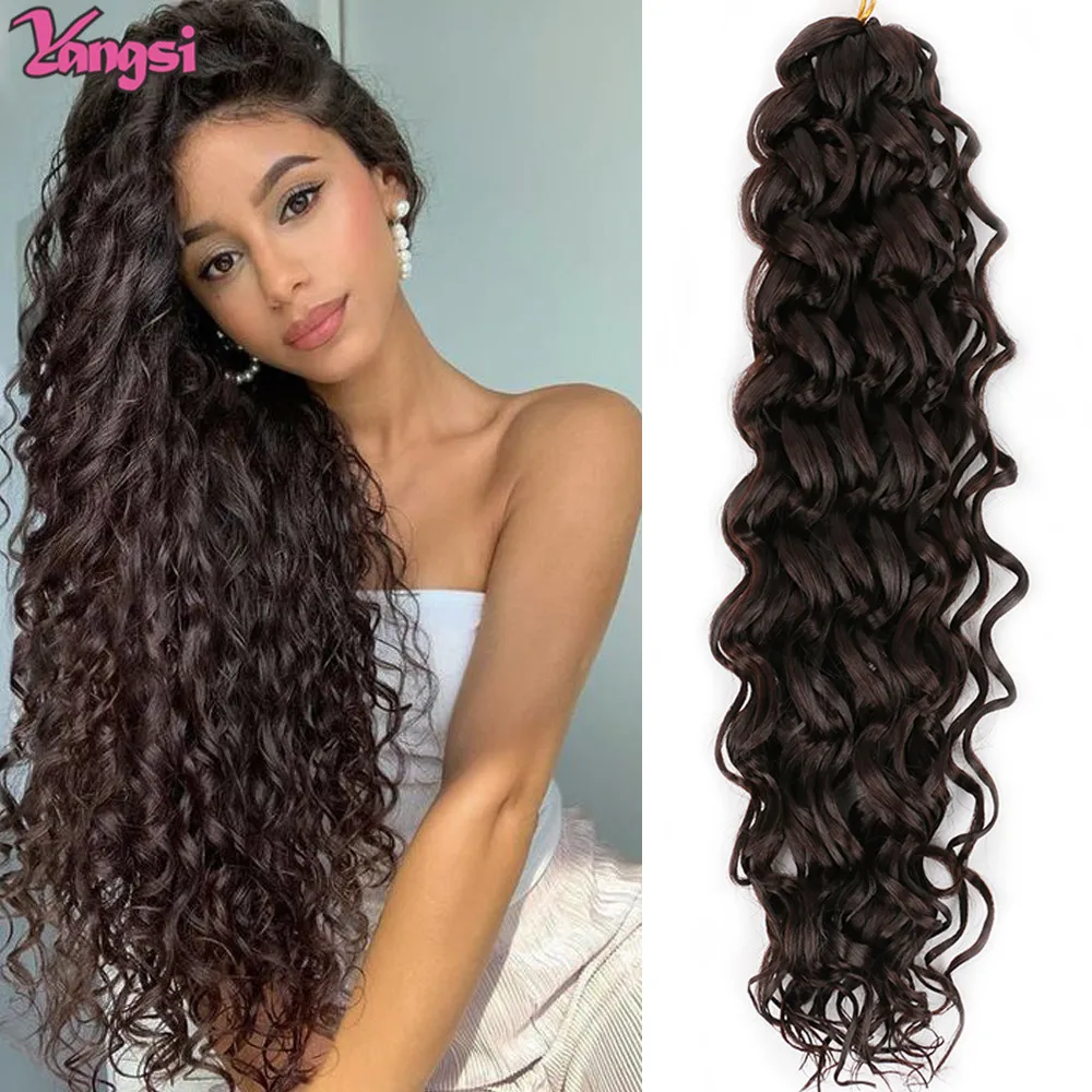 

Full Star 18“ 14“GoGo Curl Crochet Hair Water Wave Curly Crochet Ombre Black Bug for Women Short Beach Curl Synthetic Deep Curly