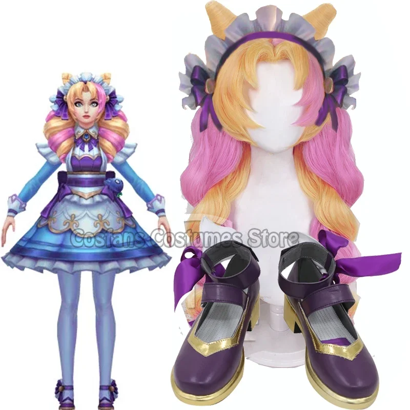 

Косплей Cafe Cuties Гвен Косплей Обувь Костюм Лолита Платье Костюм для Женщин Наряд Хэллоуин Карнавальный Костюм Гвен Косплей Парик