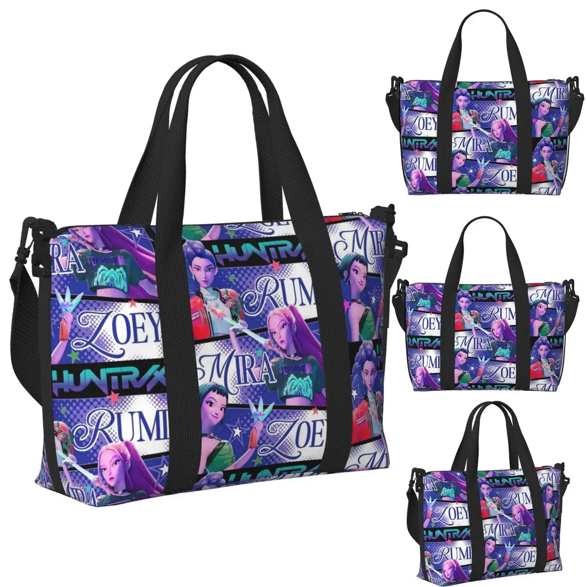 KPop Demon Hunters Huntrix bolso de viaje de playa bolsas de mano de gran capacidad para gimnasio deporte mujeres compras bolso de hombro