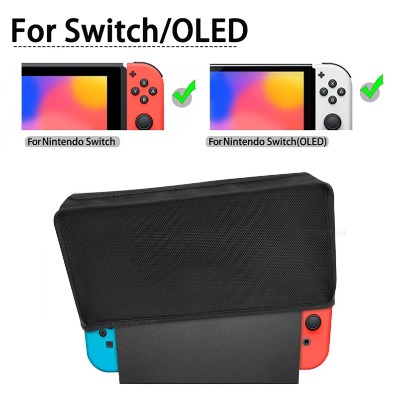 Compatible Nintendo Switch & OLED Dust Cover Dustproof Case Game Console Waterproof Protective Case Mesh Stopper Anti-Scratch