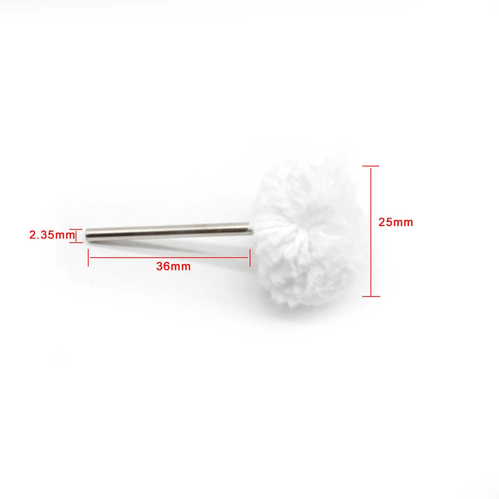 20PCS Schmuck Polieren Pinsel Baumwolle Wollfilz Schleifen Schleif Kopf Schleif Polieren Rad 2,35 MM Schaft Bohrer Dreh Werkzeug – Detail 6