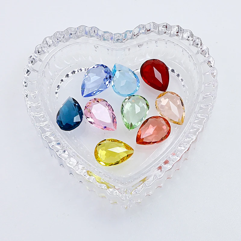 20PCS/Pack Glitter Water Drop Transparent Nail Crystal Decoration for women\'s Clothing Dresses Rhinestones