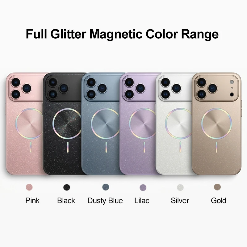 Funda magnética con brillo aurora, a prueba de golpes, para iPhone 17 Pro Max 16 15 14 13 5