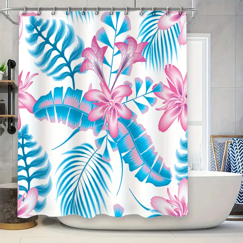 

Красочные цветочные занавески для душа, набор декоративных аксессуаров для ванной комнаты, водонепроницаемая тканевая подкладка для ванны, украшение дома
