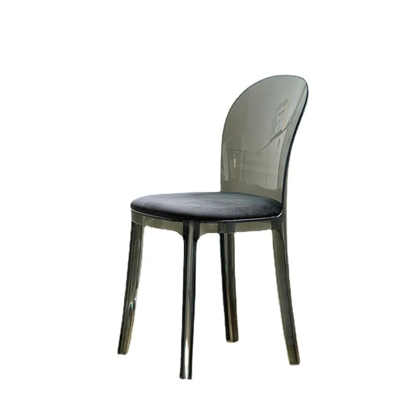 

Nordic transparent dining chair Home Internet celebrity ins makeup chair Modern simple crystal stool Back acrylic chair