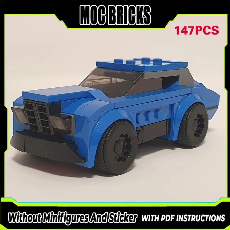 

Speed Racing Car Model MOC Building Bricks Small Blue Coupe Modular Technology Gifts Holiday Assemble Children Toys Suit