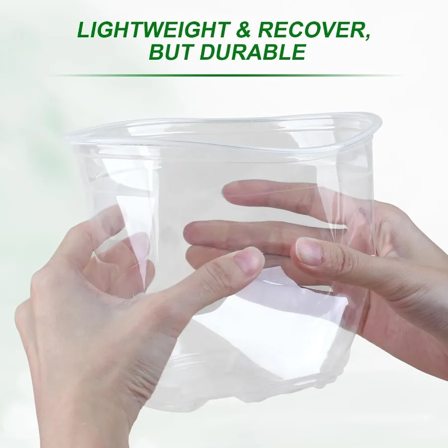 24 عبوة من أوعية الحضانة 5 4 3.5 بوصة أوعية الحضانة الشفافة مع فتحة تصريف وعاء زهور الحديقة المتين حزمة متنوعة من البلاستيك ible Cle #3