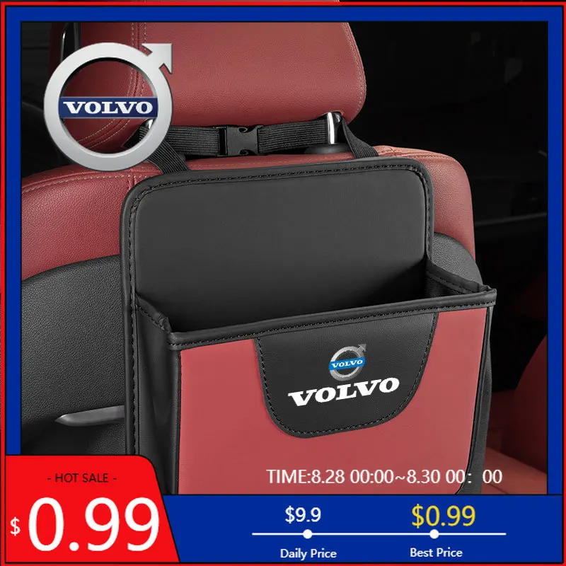

2026 Hot For Volvo Steering Covers Car Seat Back Hanging Organizing Storage Box Car Accessories For Volvo XC90 V90 V60 XC60 V40