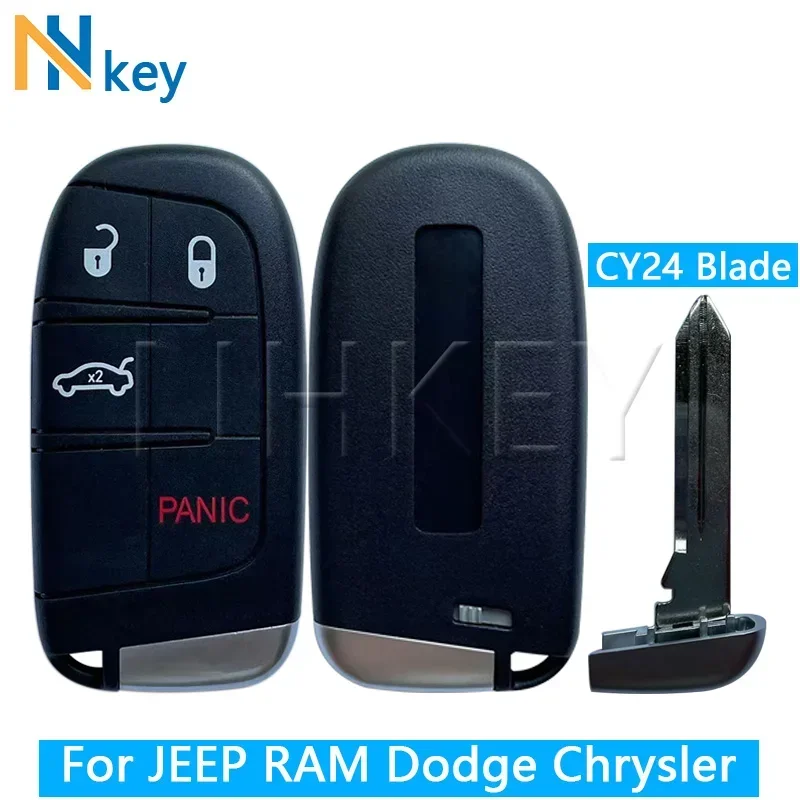 NH KEY For Jeep Grand Cherokee Dodge Ram 1500 Journey Charger Dart Challenger Durango Chrysler 300 3+1Buttons Remote Key Shell