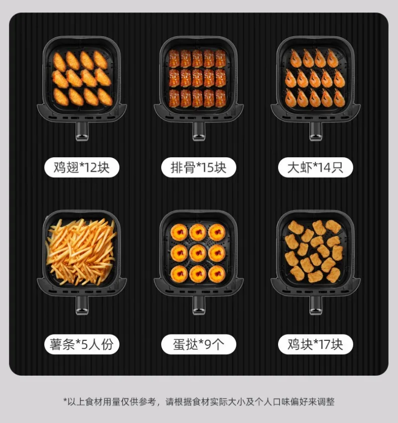 12L Visual Air Fryer, Stainless Steel Double Liner Touch Control Multifunctional Home Cooker