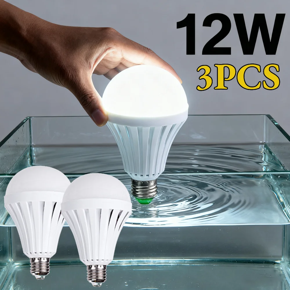 3 قطعة 12 واط E27 قابلة للشحن لمبة الطوارئ LED فانوس التخييم المياه المنشط/اليد E27 شواء مخيم ضوء توفير بيئي #3