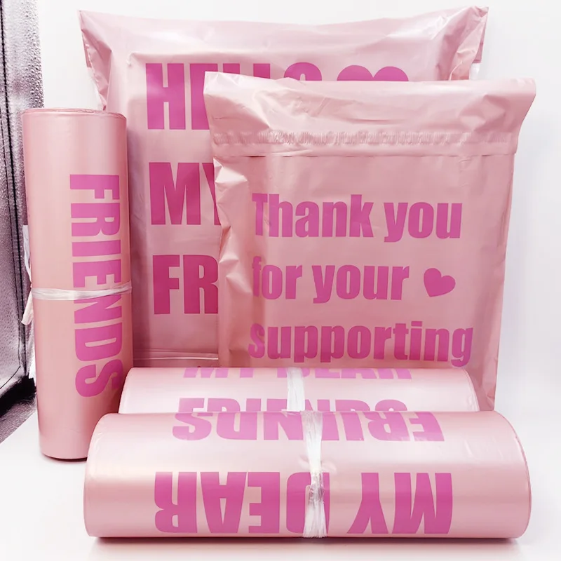 25x35cm/28x42cm Delivery Bag Rose Gold Express Bag Thank you for your supporting Packaging Supplies Gift Shipping Envelope 10Pcs