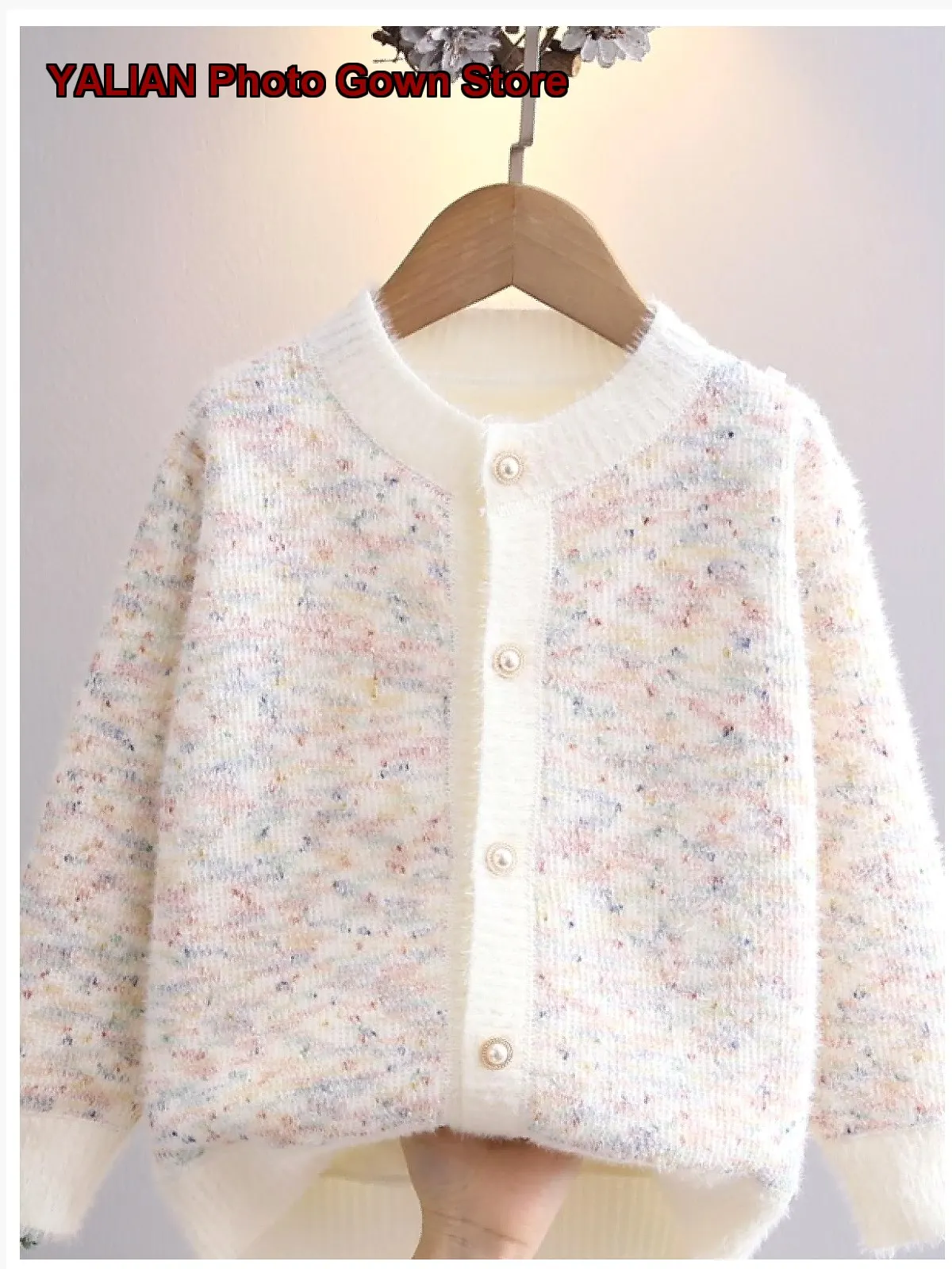 Girls Autumn Winter Knit Two-Piece Set Fleece Lined Thickened Base Layer Top Chic Kids
