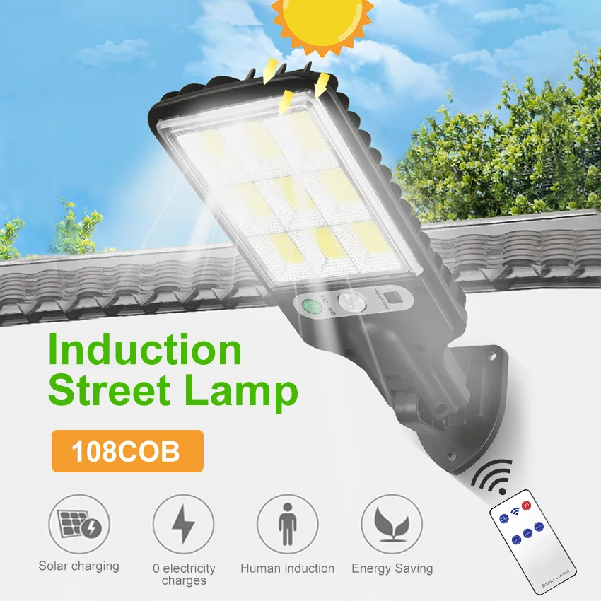 

Solar Lights Outdoor Waterproof Motion Sensor Security Light With 3 Mode LED Wall Street Lamp for Garden Patio Path Lighting