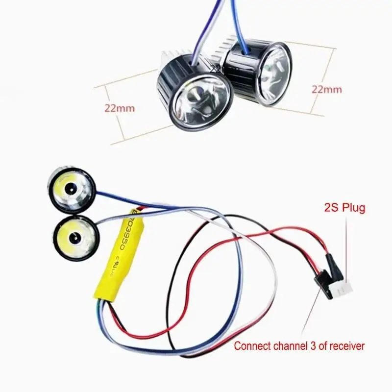 Reflektory przednie GT POWER 3W o wysokiej jasności do samochodów RC, łodzi i samolotów
