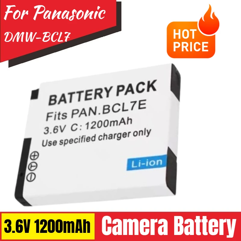 

New Replacement Rechargeable Camera Battery 3.6V 1200mAh DMW-BCL7 for Panasonic DMC-XS1 XS3 F5 FH10 FS50 SZ3 SZ8 SZ9 SZ10