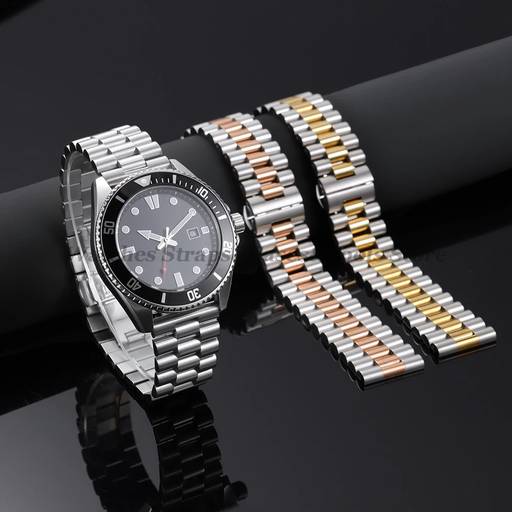 10/12/13/14/16/17/18/19/20/21/22mm Solid Stainless Steel Watch Straps Butterfly Buckle Bracelet Curved End Men Women Replacement