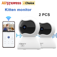 XIAOVV Baby Monitor 4MP WiFi IP Indoor Kitten Camera Smart Auto Tracking Mini Security Camera Cctv Video Surveill for Home 2pcs