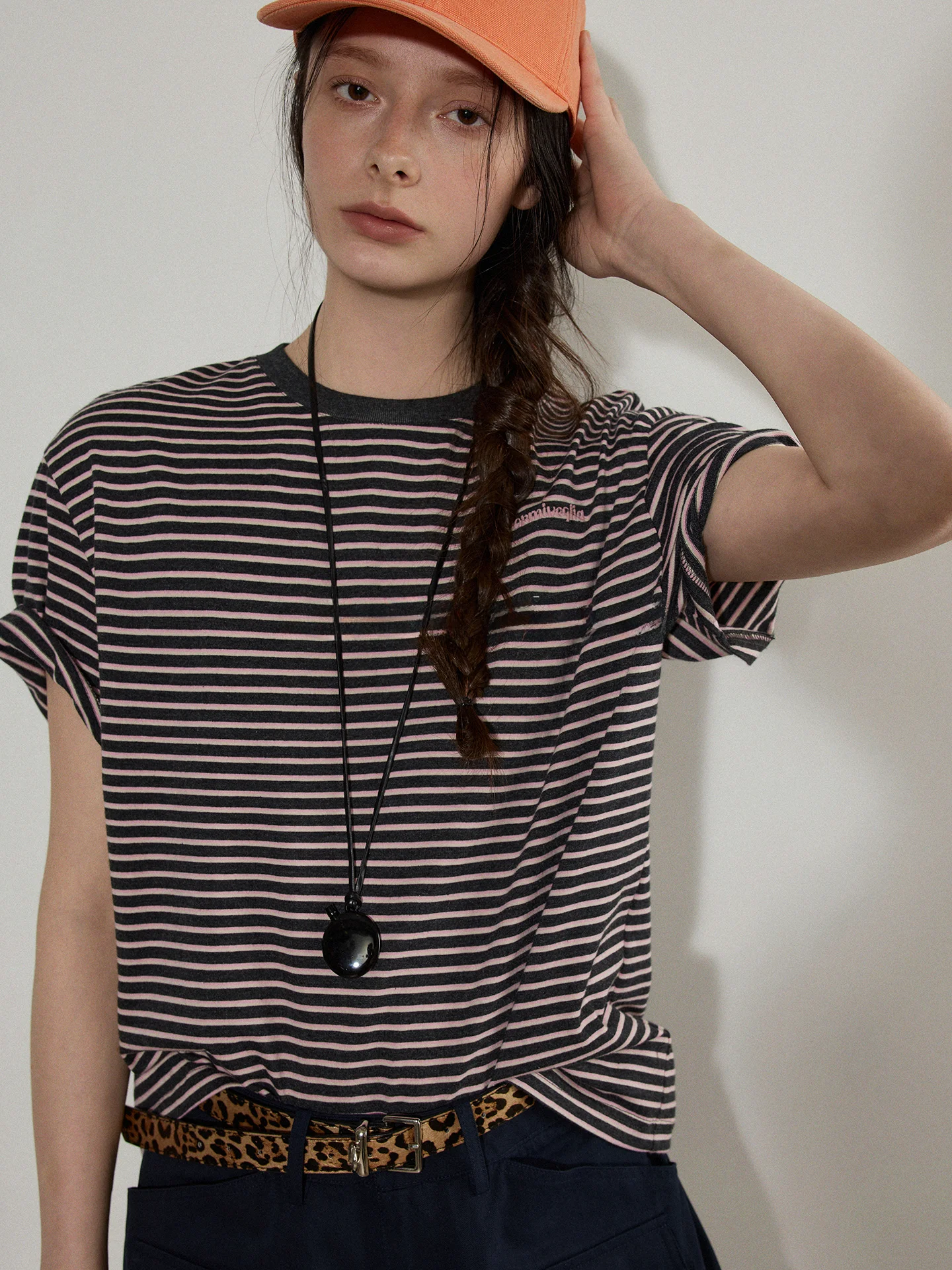 

Футболка Lofi Choose 7 Number 10 Point Classic Stripes Color Block с вышивкой букв, короткий рукав, хлопок, летняя, повседневная, с круглым вырезом