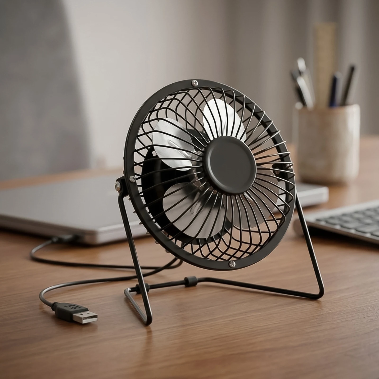 4 Inch USB Fan with Full For 360 Degree Swivel for Home Office Desktop for Outdoor Work and Mobile Power Charging Applications