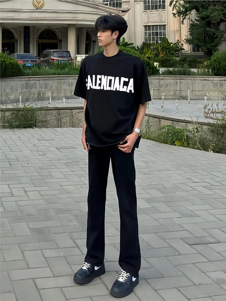 

Slim Straight Jeans Men's Spring Summer Thin American Vibe High Waist Slimming Narrow Version Bell Bottoms Youth Fashion