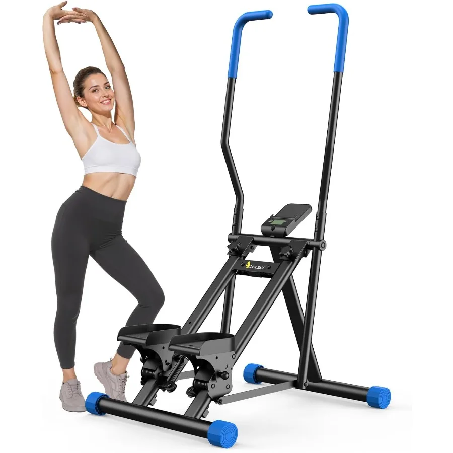 Heimtrainer Treppensteiger Vertikaler Cardio-Klimmer mit Einstellbarem Stufenbereich 330LBS Belastbarkeit Ganzkörper-Trainingsgerät Schwarz