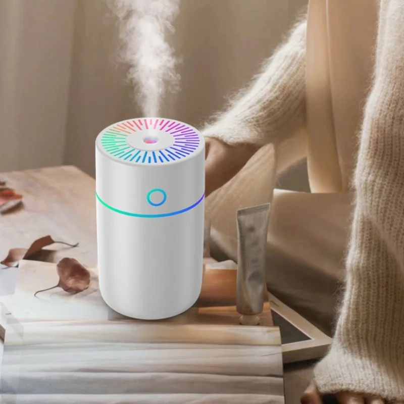 Humidifier With Colorful Lights USB Powered 250ml Auto Shut Off Desktop Humidifier For Home Car Office Indoor Plants