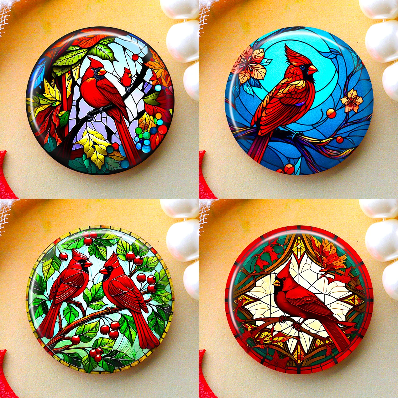 8mm 10mm 12mm 25mm 16mm 18mm 20mm DIY Photo Glass Cabochons Round Cameo Set Handmade Settings Stone Bird P90