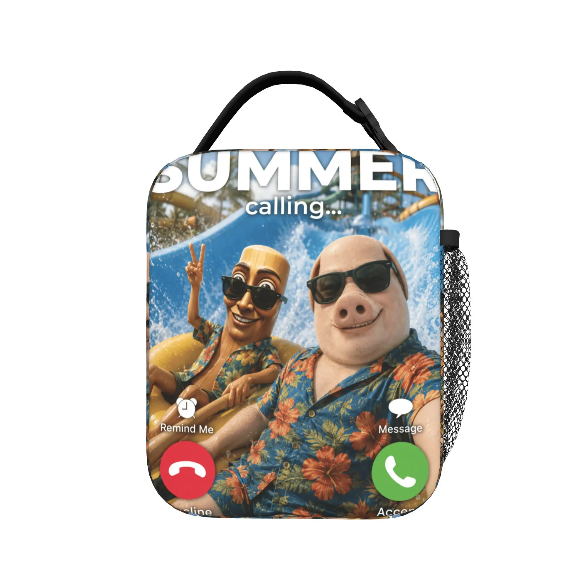 Summer Vacation John Pork Tung Sahur Pool Party Phone Meme Lunch Bag For Girls  Lunch Box Picnic Cooler Bag Thermal Lunch Bags