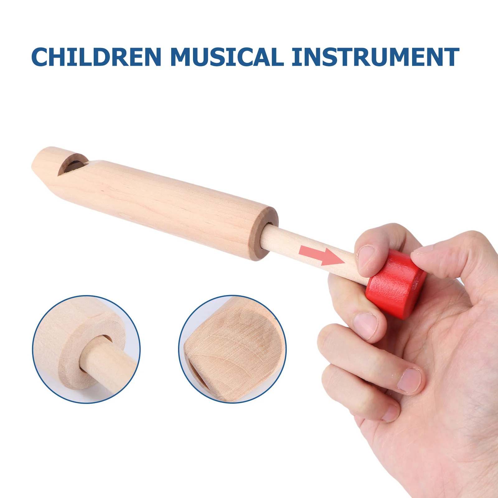 3 قطعة صفارات الأطفال الخشبية سحب دفع تغيير الصوت أدوات الموسيقى التعليم المبكر الاطفال يلعبون صفارات الأطفال