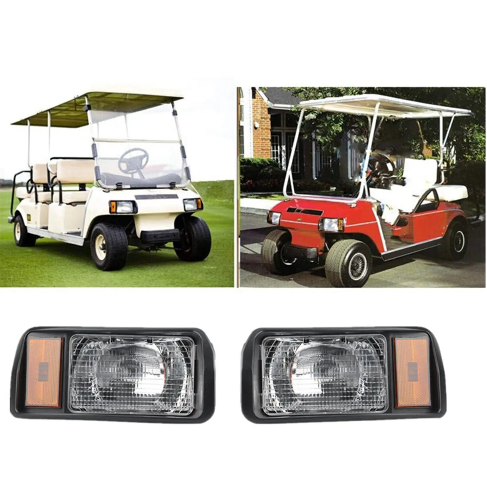 Golf Cart Headlights Club Car Style Light Factory Size Lights for DS,Suit(Left and Right)