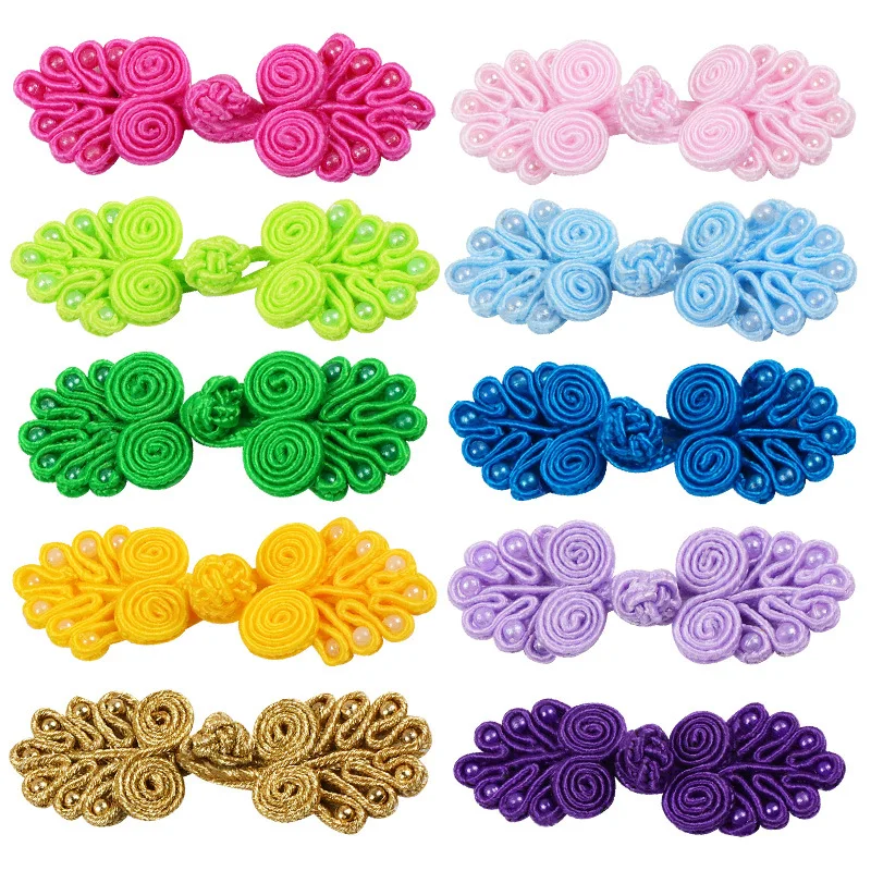 1 Pack of New Fashion High Quality DIY Hand Woven Pearls Embellished Kids Ethnic Style Decorative Accessories Buttons