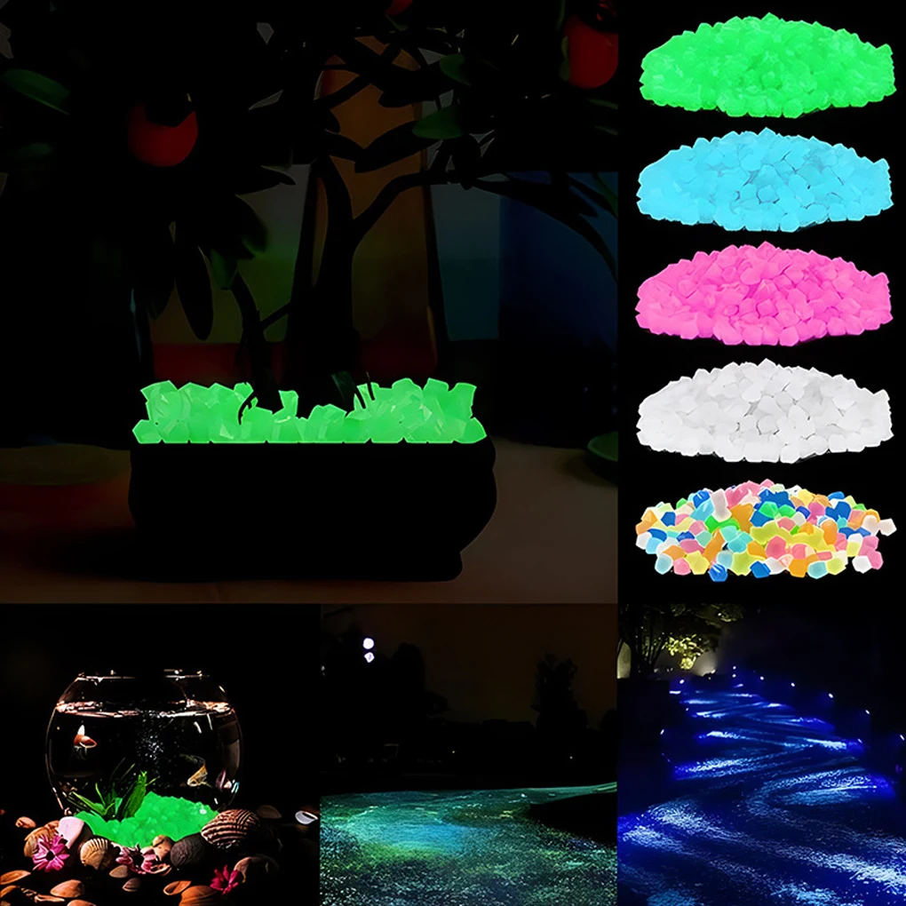 1000PCS 1-1.3cm Luminous Rock, Stone Luminous Dark Garden Pebbles, Sidewalk Fish Tank Decoration, Aquariums, Fish Tanks Decor